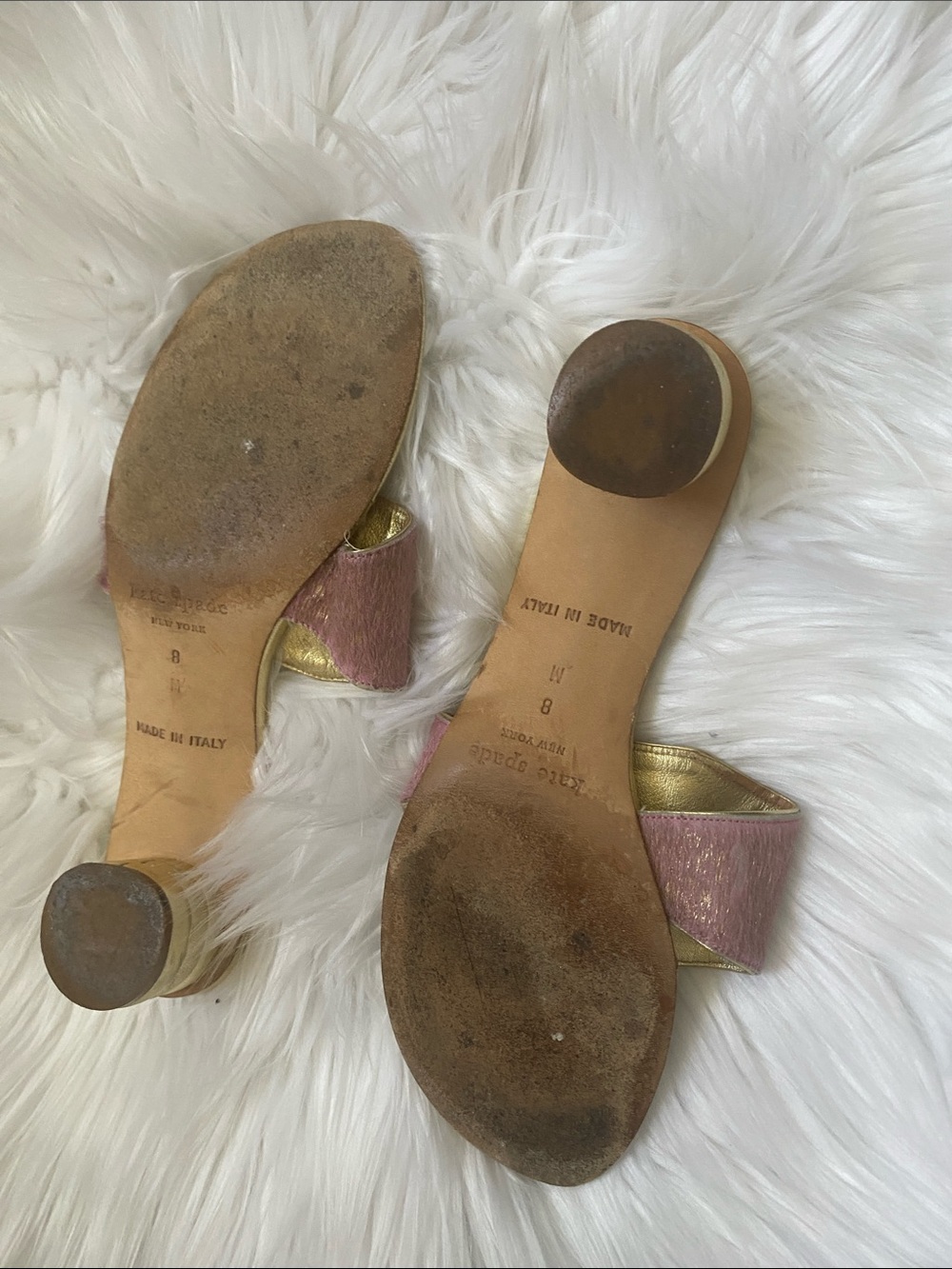 Kate Spade Gold and Dusty Rose Slide Sandals - Picture 4 of 4